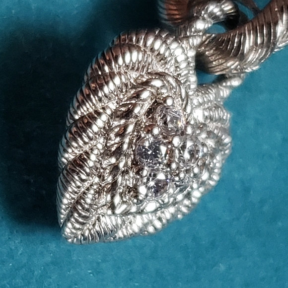 Judith ripka 925 necklace and cz heart pendant - Picture 7 of 9